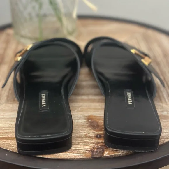 Versace Virtus Leather Sandals Size 38 - Picture 7 of 10